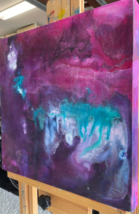 "Magenta Moonlight" 16 x 16 Acrylic