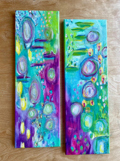 "They Welcomed Us" (2) 6 x 18 Acrylic