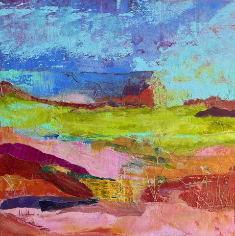 "Tuscany #2" - 10 1/4 x 10 1/4 Cold Wax & Oil on Cradle Board